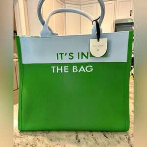 Kate Spade x Target Green and Light Blue Tote